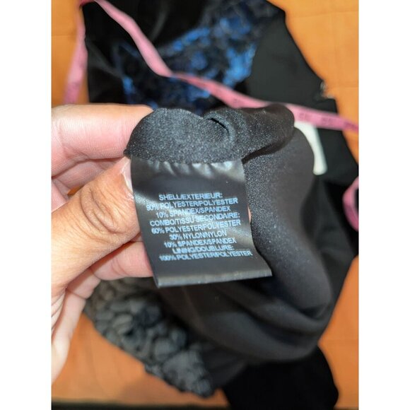 Badgley Mischka Black Velvet Long Sleeve Elegant Cocktail Women's Dress Size 10 - Picture 8 of 8